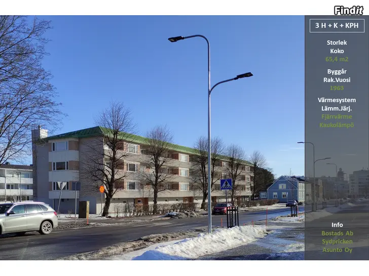 Myydään Lägenhet Jakobstad 3 r + k + bdr