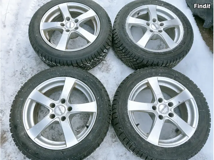 Myydään Alut 5-112 7-16 et 35 nastarenkailla 205/55R16 94T