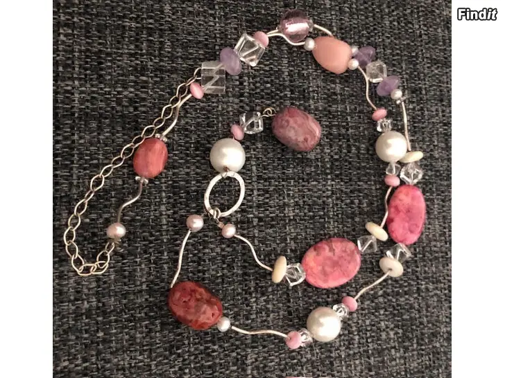 Myydään Hopeinen aitokivi kaulakoru