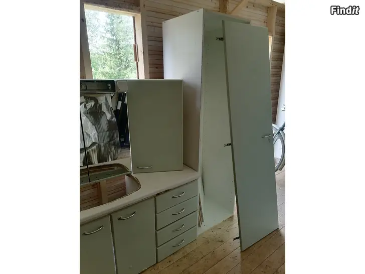 Säljes Tvättfatsbänk, överskåp och långskåp