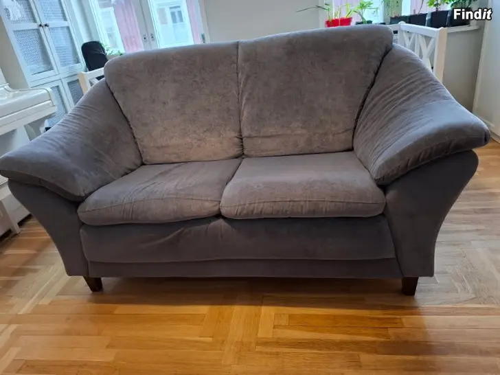 Säljes Kahden istuttava sininen sohva