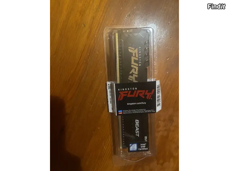 Myydään Kingston FURY Beast DDR4 3200 MHz CL16 8 Gt