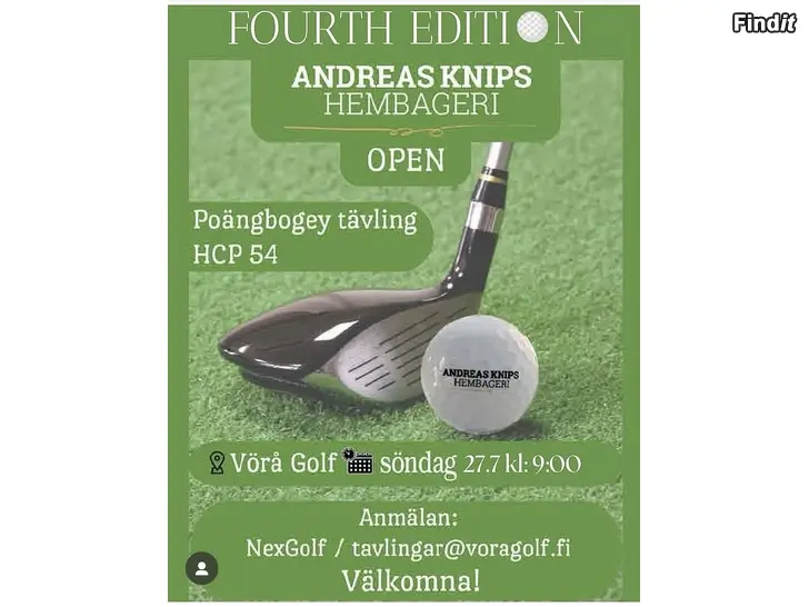 Säljes Andreas Knip Hembageri Open, Fourt Edition