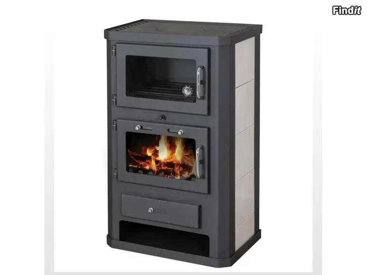 Säljes Ainola vedkamin med kokplatta och ugn med termostat