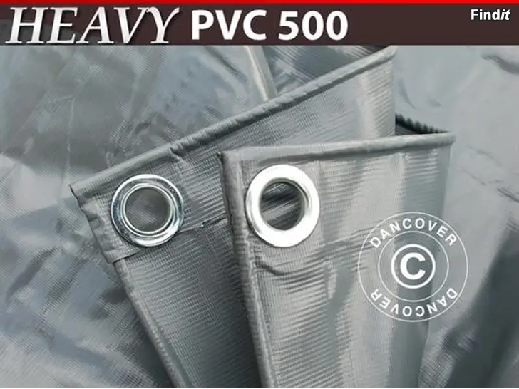 Säljes Presenning 6 x 10 m PVC 500 g/m² Grå 3902