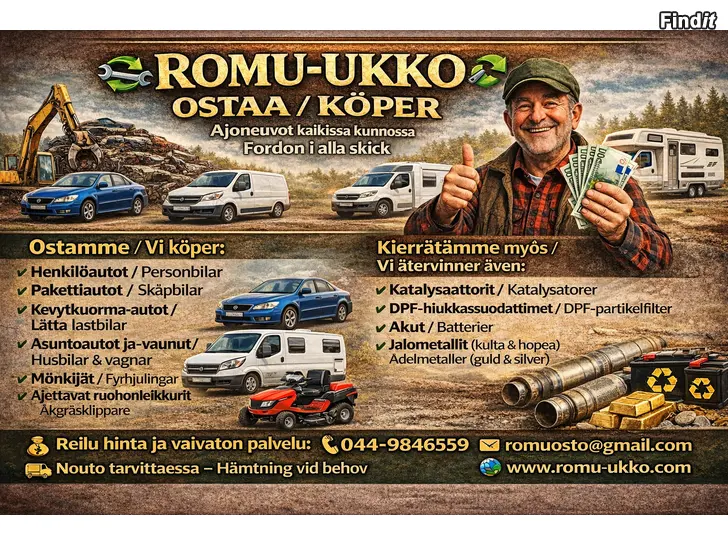 Ostetaan Henkilöautot / Personbilar Pakettiautot / Skåpbilar Kevytkuorma-autot / Lätta lastbilar Asuntoautot