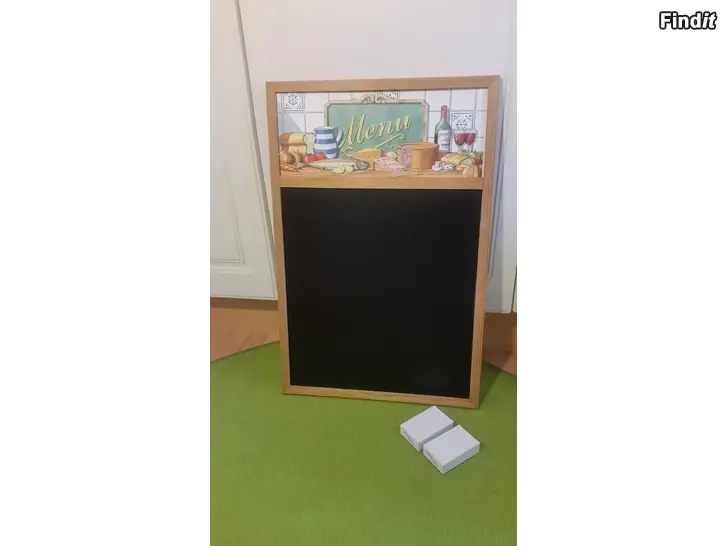Myydään Liitutaulu Menu ja 2x10 valkoista liitua -hinta 6e