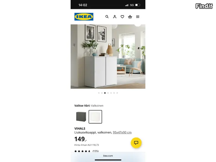 Säljes Vihals byrå/skåp med skjutdörrar