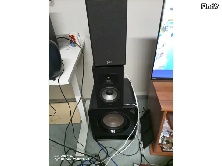 Myydään Polk hts10 aktiivi subbari ja Polk xt20monitorit