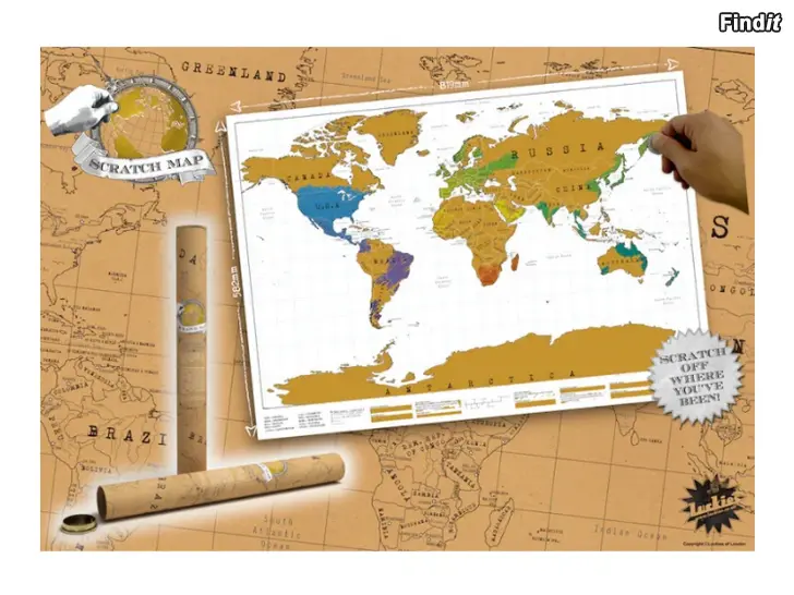 Säljes Scratch Map World -  NY plansch med länder