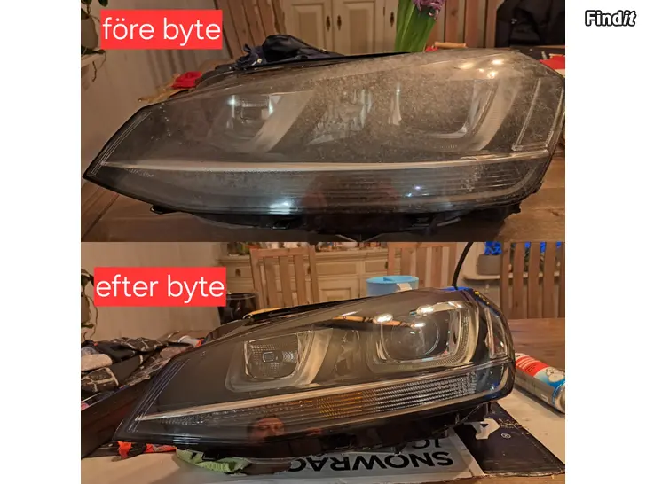 Säljes Polering av Belysning/Byte av lampglas/Extra ljus