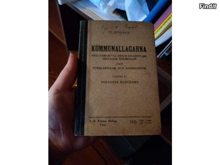 Säljes Kommunllagarna 1917 bok