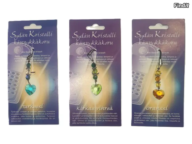 Myydään Kännykkä korut  kristalli 3 kpl