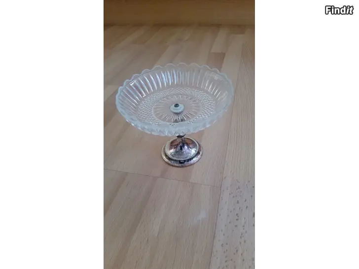 Myydään Tarjoilukulho tarjoilulautanen lasi-metalli 5e