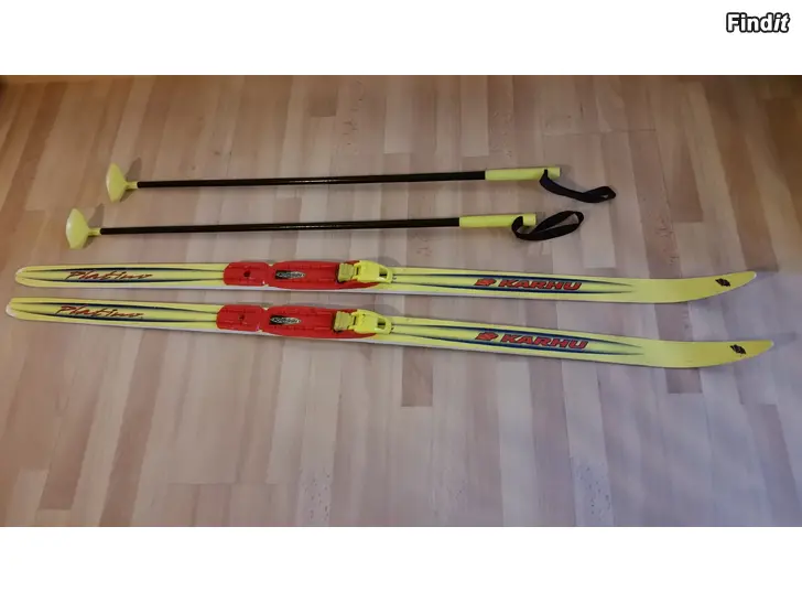 Myydään Sukset Karhu Platino 125cm NNN ja sauvat 85cm 12e