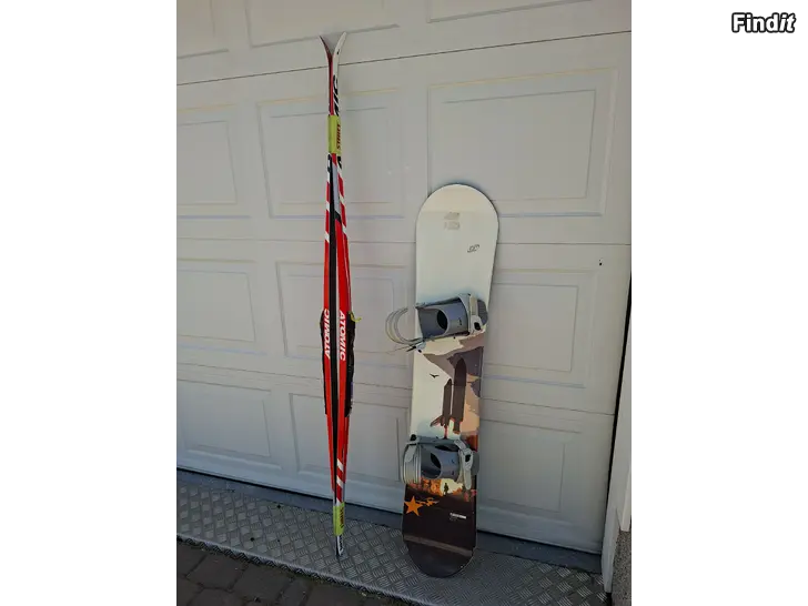 Myydään Skidor, snowboard paket