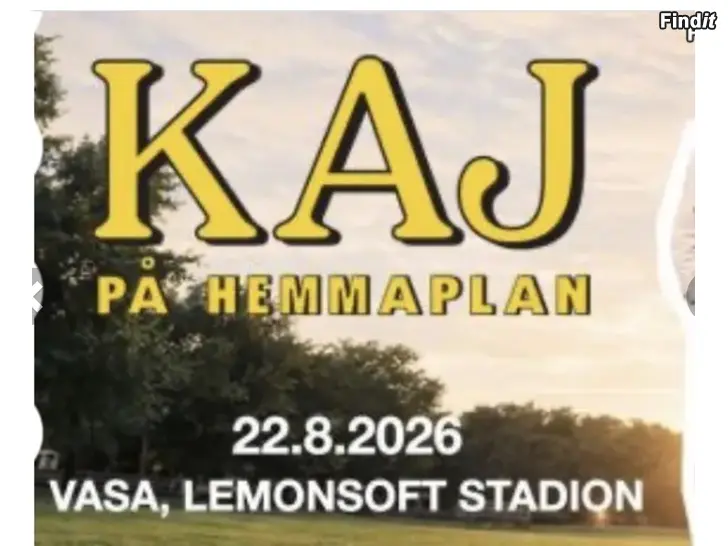 Myydään KAJ-konsert 22.8  BILJETTER TILL SALU ståplats