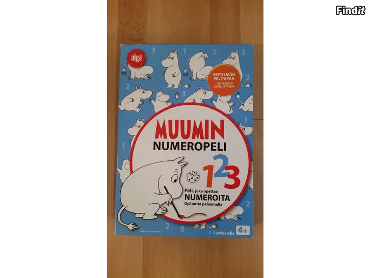 Myydään Muumin numeropeli 1,2,3  Alga 4+  -hinta 8e