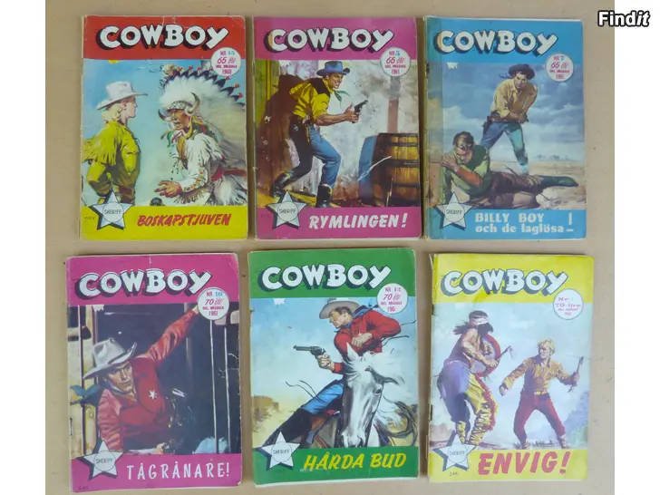 Myydään Vanhoja Cowboy sarjakuvalehtiä