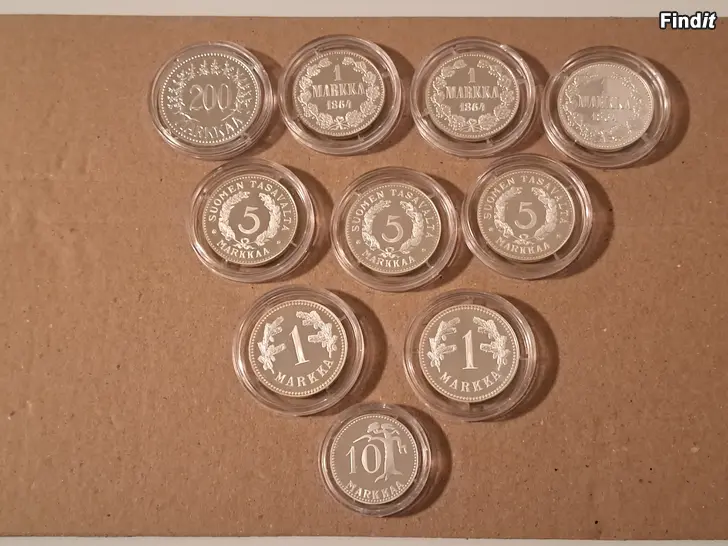 Säljes Hopeamitaleja SMH, 10 kpl n. 145g