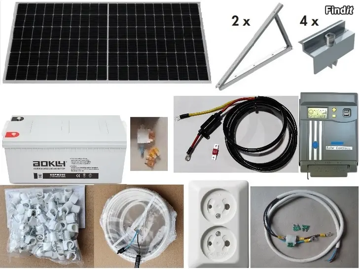 Säljes Solelsystem 455W 40A 200Ah Till sommarstuga, nytt, garanti