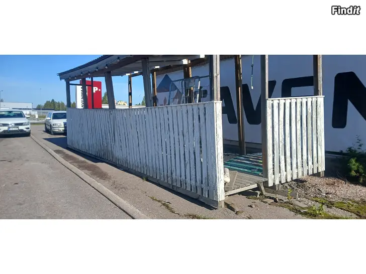 Myydään Terassi,laidunkatos,pihakatos,kyllästetty lautalattia,peltikatto