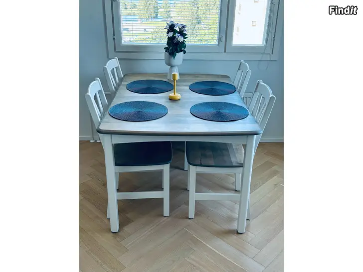 Myydään Jatkettava ruokapöytä + 6 tuolia