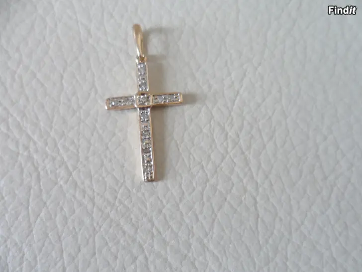 Myydään Ristiriipus timanteilla 11 tim. Kulta 14K