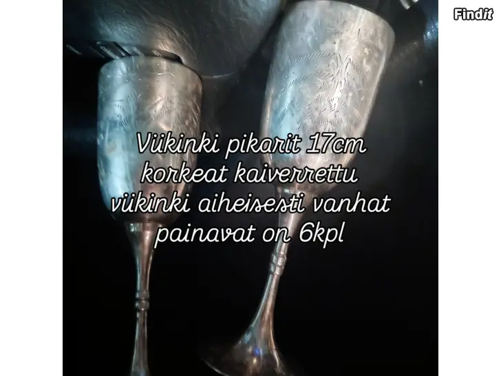 Myydään Viikinki pikarit korkeus 17 cm