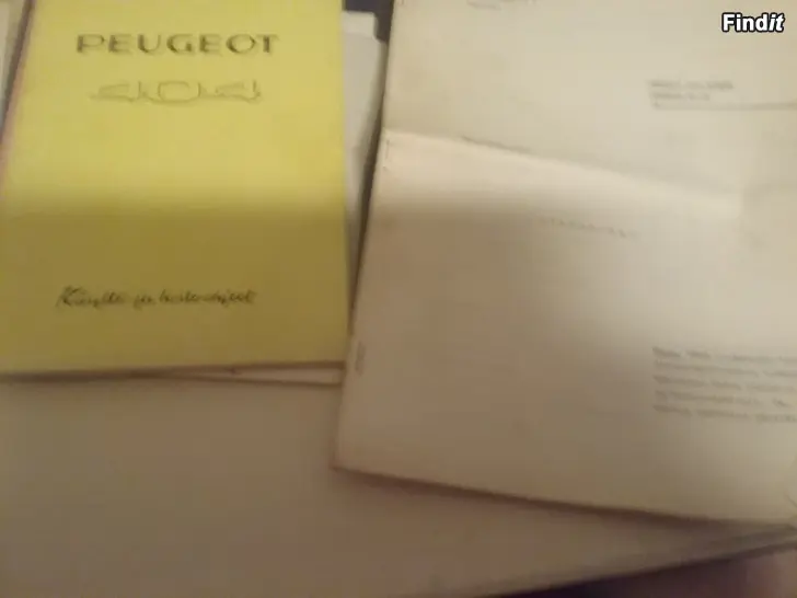 Myydään Peugeot 404 ohjekirja, huolto-ohjeita ym