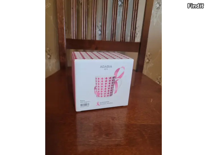 Myydään Puna-valkea Arabia-kahvimuki