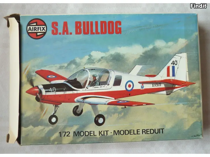 Myydään Vintage Airfix pienoismalli S.A.Bulldog