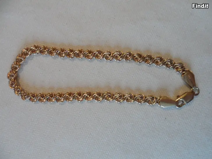 Myydään Kultainen Rosetta rannekoru 14K 19cm