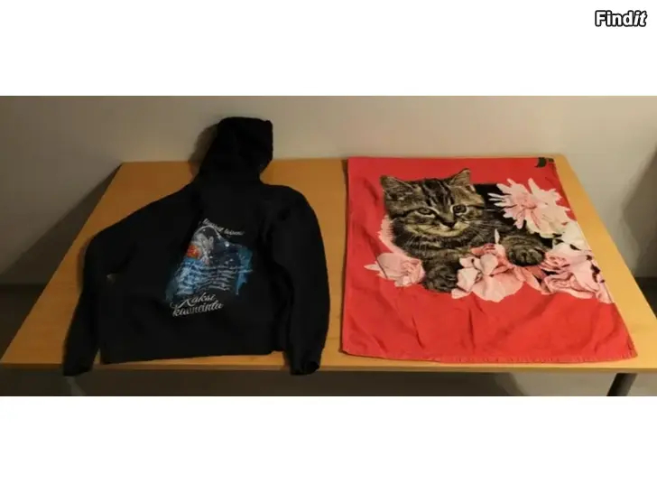 Myydään Kissa kylpypyyhe Sievi kävelykengät neljänsuora huppari