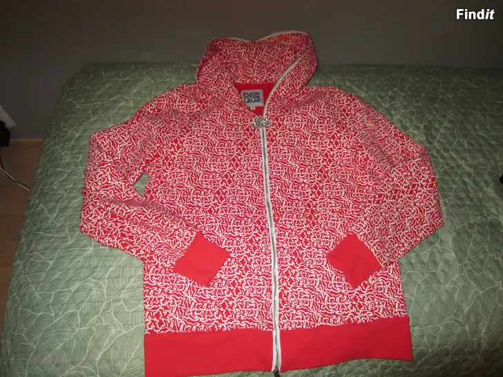 Myydään Puna/valkonen Vitunleijan kollegetakki koko M