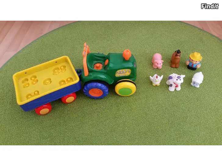 Myydään Happy Baby Traktori ja perävaunu musiikkitraktori  -hinta 14e