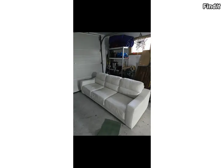 Myydään Valkoinen nahkasohva + recliner
