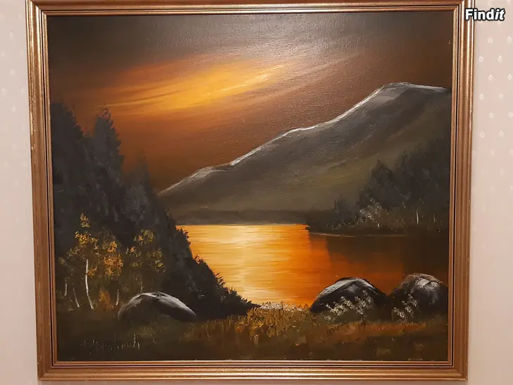 Säljes Kankaalle maalattu auringonlasku