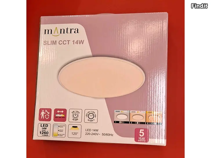 Myydään Mantra Slim CCT matala plafondi kattoon