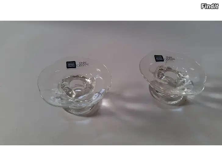 Myydään Arabia Finland Nuutajärvi Lumme kynttilänjalka 2kpl Finn Crystal 8e