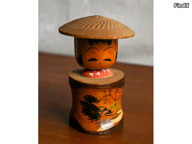 Myydään Vintage Japanilainen Bobblehead Kokeshi-nukke 60-luvulta