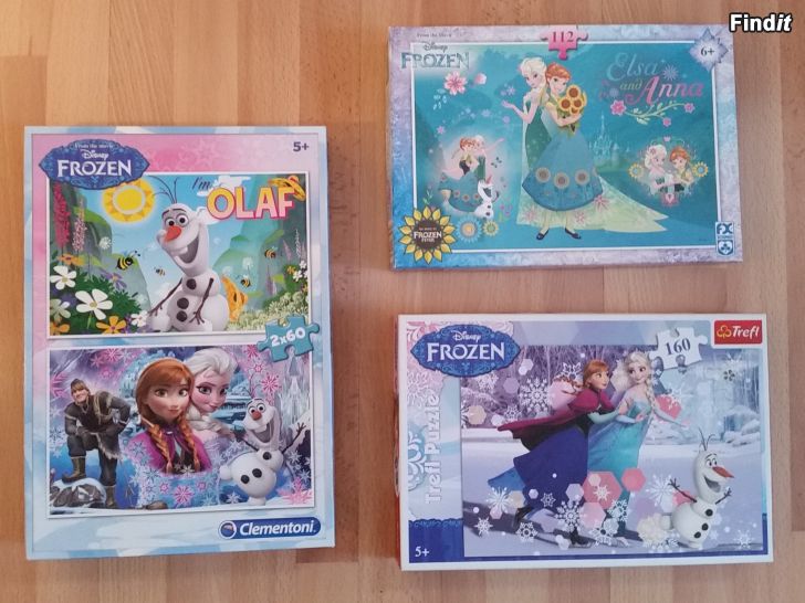 Säljes Disney Frozen palapelit 3kpl
