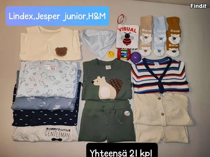 Myydään 21 kpl vauvan vaatepaketti koko 68