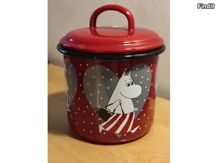 Myydään Muurla Muumi sydän purkki, punainen. Uusi. -2013-2014