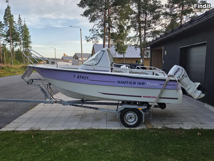 Säljes Nautico Picnic 160 -97+ Evinrude E-Tec 50hp 2011 + Trailer