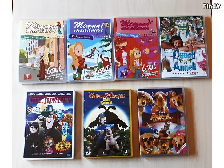Myydään Lasten DVD-elokuvia 7 kpl
