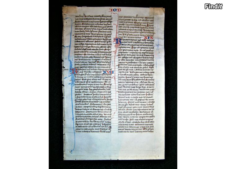 Myydään Raamatun sivu 1200- luvulta
