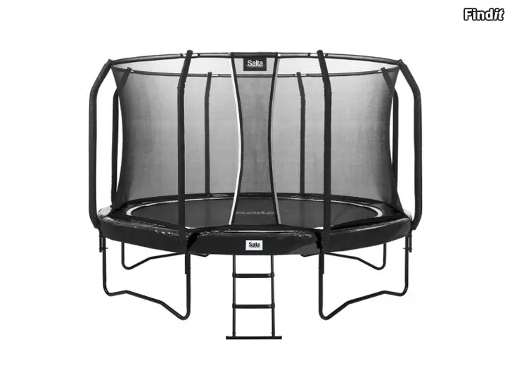 Säljes Trampoliini First Class Ø427 cm, svart med trappor