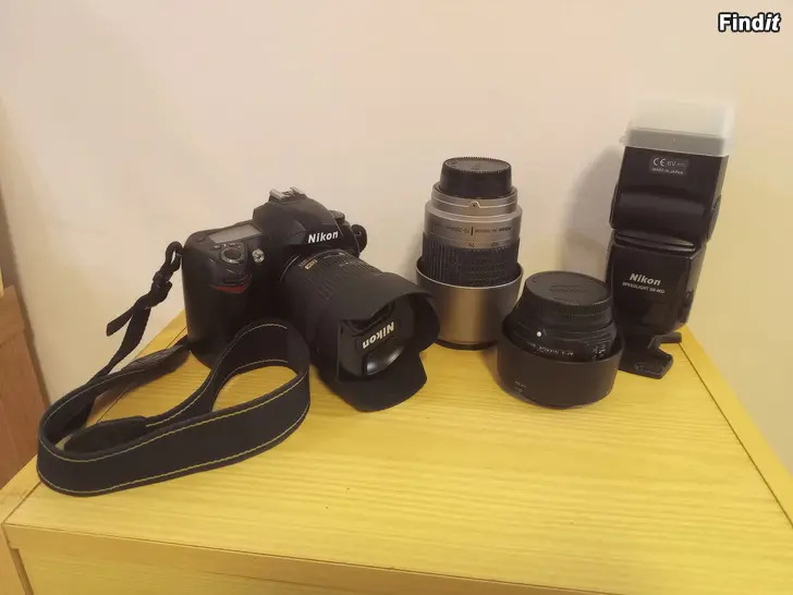 Säljes Iso Nikon D70s kamera paketti