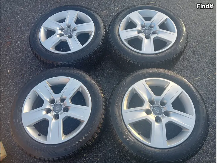 Myydään Audin alut 5-112 Nokian nastarenkailla 205/55R16 94T